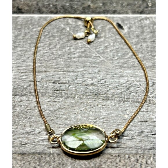 Plunder Conner Bracelet Green Translucent Crystal - Brand New in Box - BEAUTIFUL - Picture 1 of 12